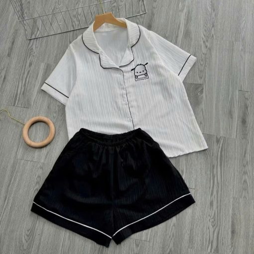 Đồ Ngủ Pijama Mặc Cho Nữ Cộc Đùi Thường Mặc Nhà Chất Đũi