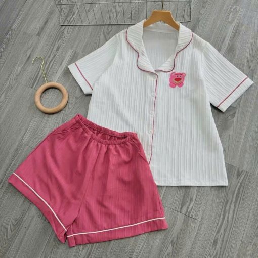 Đồ Ngủ Pijama Mặc Cho Nữ Cộc Đùi Thường Mặc Nhà Chất Đũi