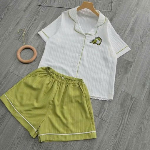 Đồ Ngủ Pijama Mặc Cho Nữ Cộc Đùi Thường Mặc Nhà Chất Đũi