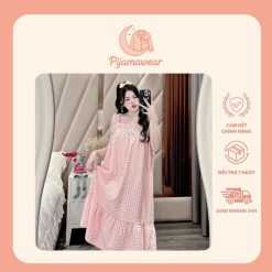 Ngủ 2 Dây Ngắn Tay Phong Cách Công Chúa