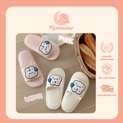 DDép Đi Trong Nhà Nữ Trắng Và Hồng Thiết Kế Mặt Thỏ Siêu Dễ Thương, Dép Mềm Bánh Mì Êm Chân Mang Trong Nhà Chống Trơn Trượt
