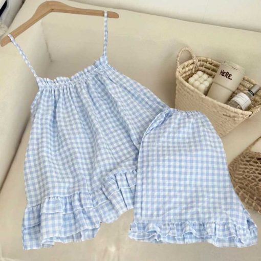 Bộ đồ ngủ pijama áo dây quần cộc