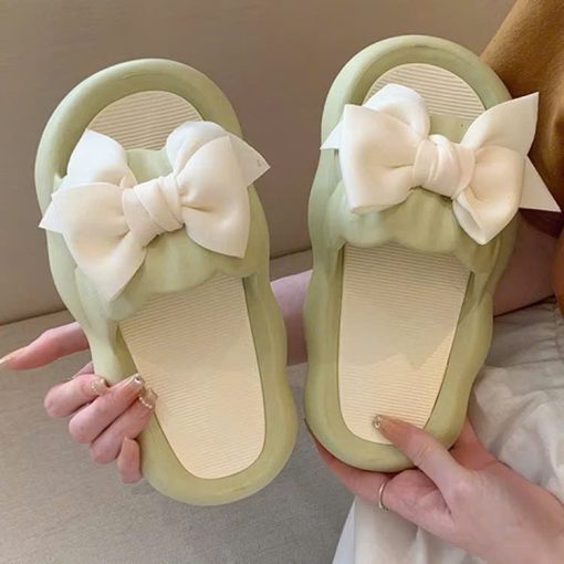 Dép Đi Trong Nhà Gắn Nơ Phong Cách Mới Mùa Hè, Đế Dày, Chống Mài Mòn
