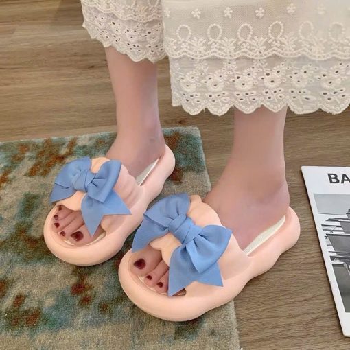 Dép Đi Trong Nhà Gắn Nơ Phong Cách Mới Mùa Hè, Đế Dày, Chống Mài Mòn