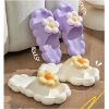 Dép Đi Trong Nhà Bánh Mì Quai Ngang Đế Cao Su Mềm Thiết Kế Hình Hoa Xinh Xắn Siêu Êm Chân Chống Trơn Trượt