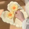 Dép Đi Trong Nhà Bánh Mì Quai Ngang Đế Cao Su Mềm Thiết Kế Hình Hoa Xinh Xắn Siêu Êm Chân Chống Trơn Trượt