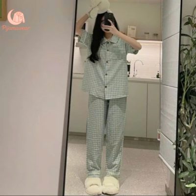 Set caro xanh ngọc Pijamawear