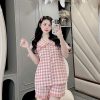 Set Pijama Cổ Bèo Tiểu Thư Chất Mềm Mát Đũi Cotton Dễ Thương