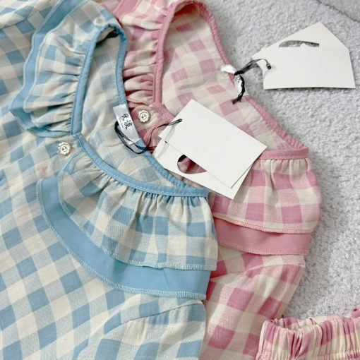 Set Pijama Cổ Bèo Tiểu Thư Chất Mềm Mát Đũi Cotton Dễ Thương