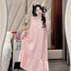 Váy Ngủ 2 Dây Ngắn Tay In Họa Tiết Phong Cách Công Chúa