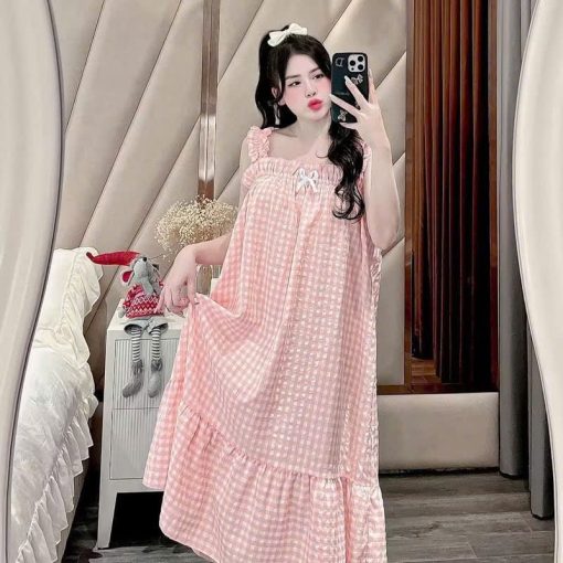 Váy Ngủ 2 Dây Ngắn Tay In Họa Tiết Phong Cách Công Chúa