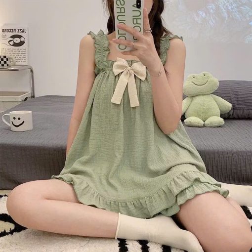 Bộ đồ ngủ pijama áo dây quần cộc