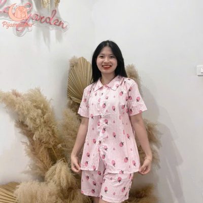 Đồ ngủ pijama dâu xinh cho nàng thích dịu dàng