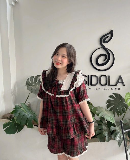 Set Pijama Cổ Bèo Tiểu Thư Chất Mềm Mát Đũi Dễ Thương